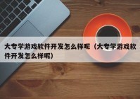 大專學游戲軟件開發(fā)怎么樣呢（大專學游戲軟件開發(fā)怎么樣呢）