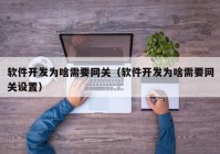 軟件開發(fā)為啥需要網(wǎng)關(guān)（軟件開發(fā)為啥需要網(wǎng)關(guān)設(shè)置）