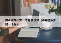 做it軟件開發(fā)一個月多少錢（it編程多少錢一個月）