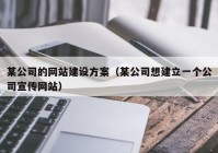 某公司的網(wǎng)站建設(shè)方案（某公司想建立一個(gè)公司宣傳網(wǎng)站）