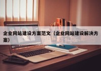 企業(yè)網(wǎng)站建設(shè)方案范文（企業(yè)網(wǎng)站建設(shè)解決方案）