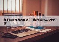 自學(xué)軟件開發(fā)怎么入門（初學(xué)編程100個(gè)代碼）