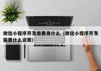 微信小程序開發(fā)需要用什么（微信小程序開發(fā)需要什么資質(zhì)）