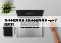 泰州小程序開發(fā)（泰州小程序開發(fā)vqns華網(wǎng)天下）