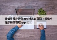 微信小程序開發(fā)appid怎么獲?。ㄎ⑿判〕绦蛉绾潍@取appid）